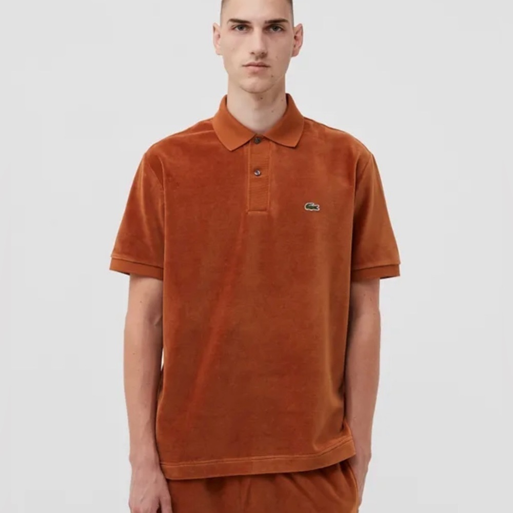 LACOSTE SHORT SLEEVED RIBBED COLLAR SHIRT